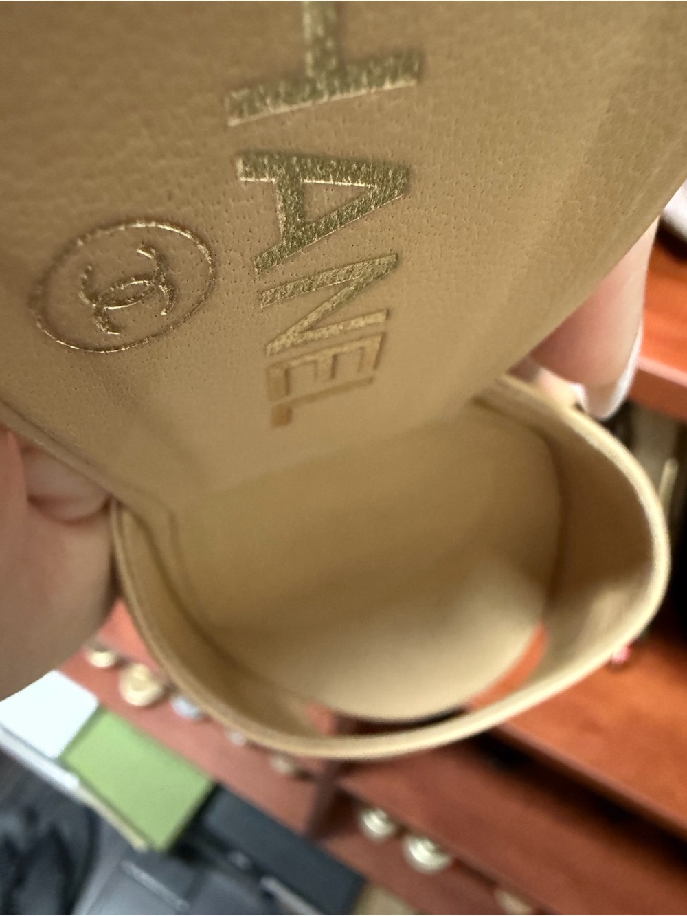 CHANEL Beige Open-Toe Slide Mules - Picture 11 of 13